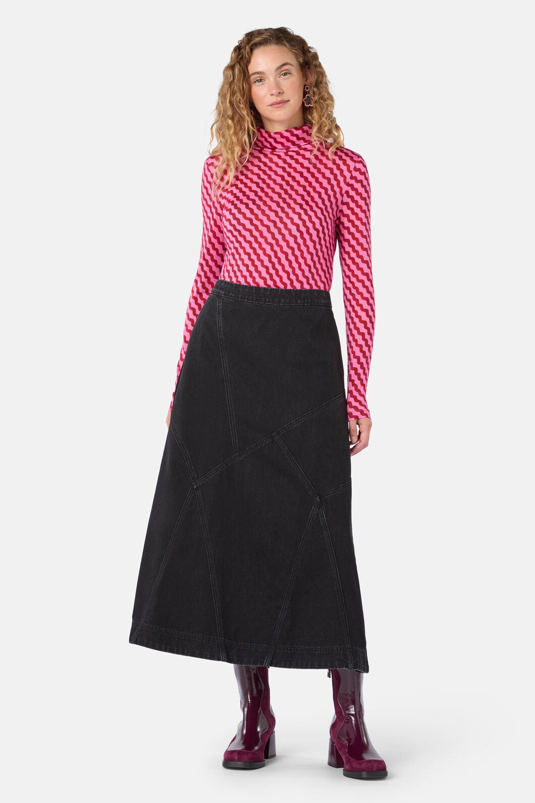 Gorman NZ - Whitney Denim Midi Skirt - grey