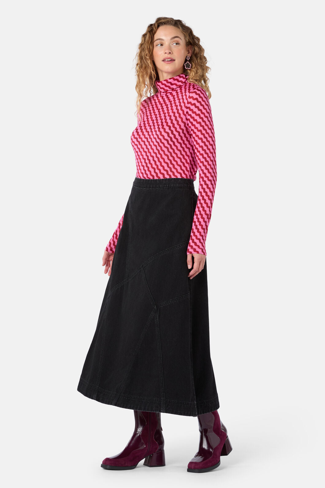 Gorman NZ - Whitney Denim Midi Skirt - grey