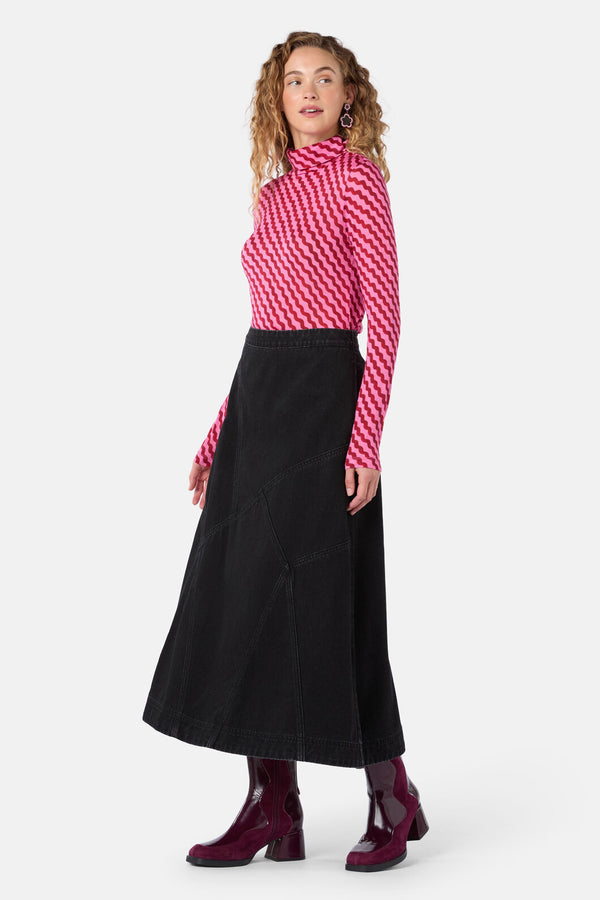 Gorman NZ - Whitney Denim Midi Skirt - grey