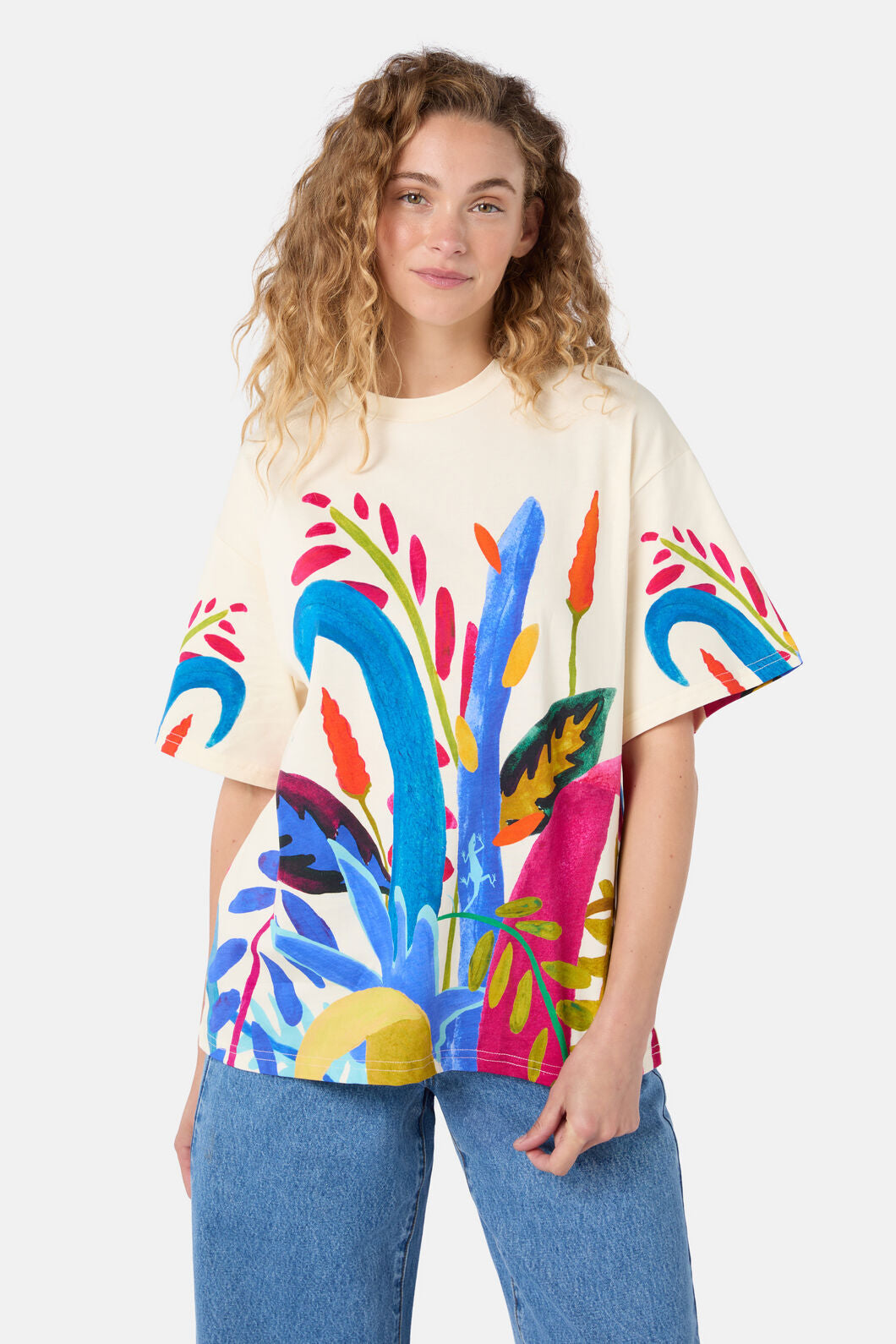 Gorman NZ - Night Garden Oversized Tee - white