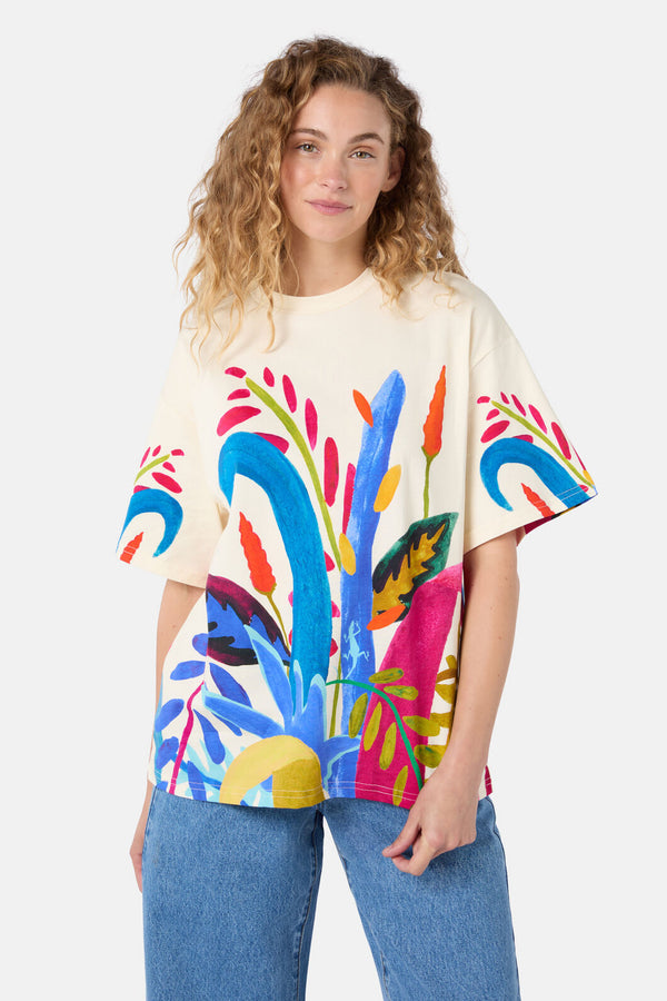 Gorman NZ - Night Garden Oversized Tee - white