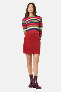Gorman NZ - Heather Cord Mini Skirt - red