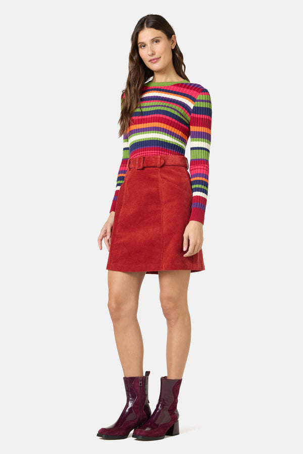 Gorman NZ - Heather Cord Mini Skirt - red
