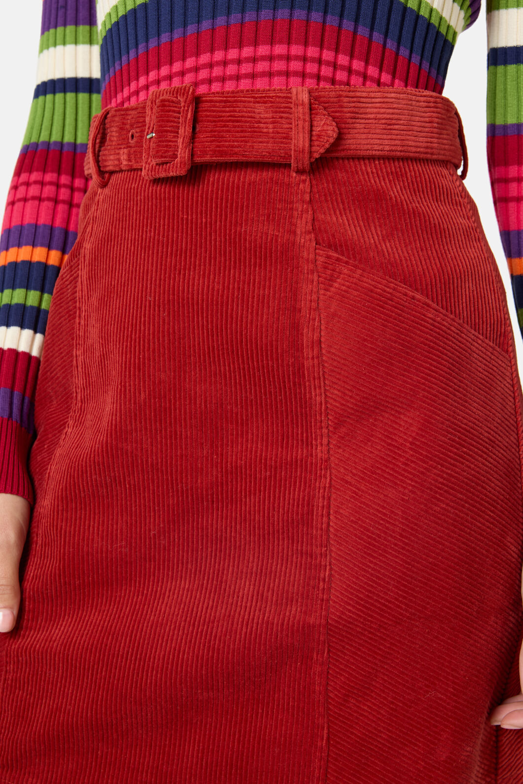 Gorman NZ - Heather Cord Mini Skirt - red