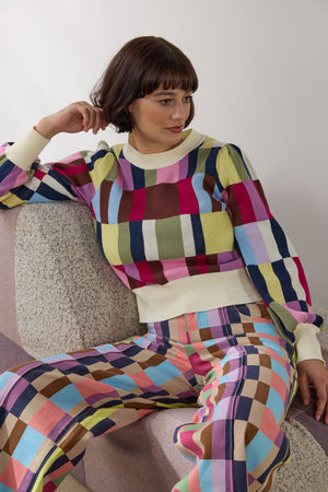 Gorman NZ - Arty Check Knit Jumper - print