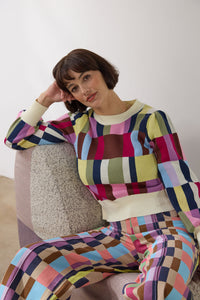 Gorman NZ - Arty Check Knit Jumper - print