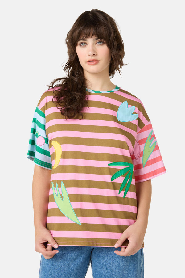 Gorman NZ - Warm Winter Stripe O/S Tee - print
