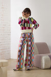 Gorman NZ - Arty Check Wide Denim Jean - print