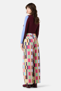 Gorman NZ - Arty Check Wide Denim Jean - print