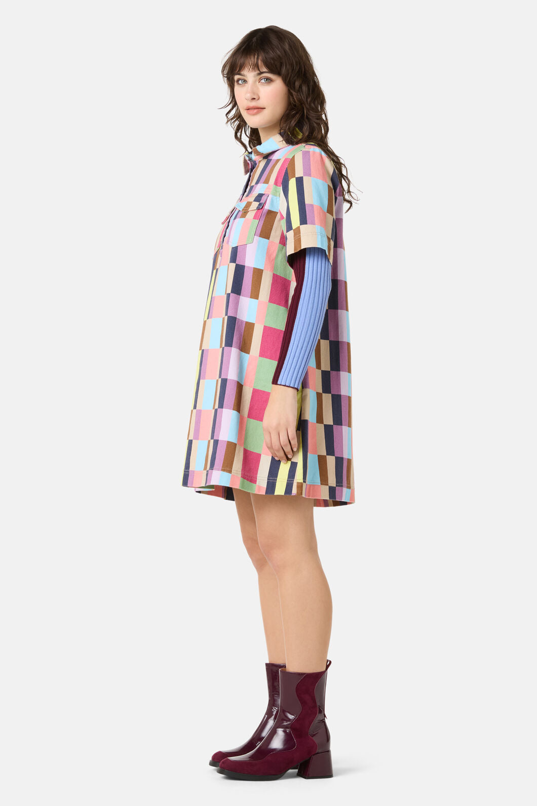 Gorman NZ - Arty Check Denim Shirt Dress - print