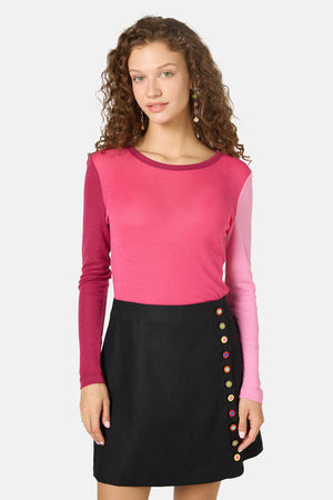 Gorman NZ - Colour Block Merino Crew Neck - pink