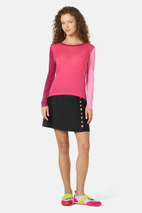 Gorman NZ - Colour Block Merino Crew Neck - pink