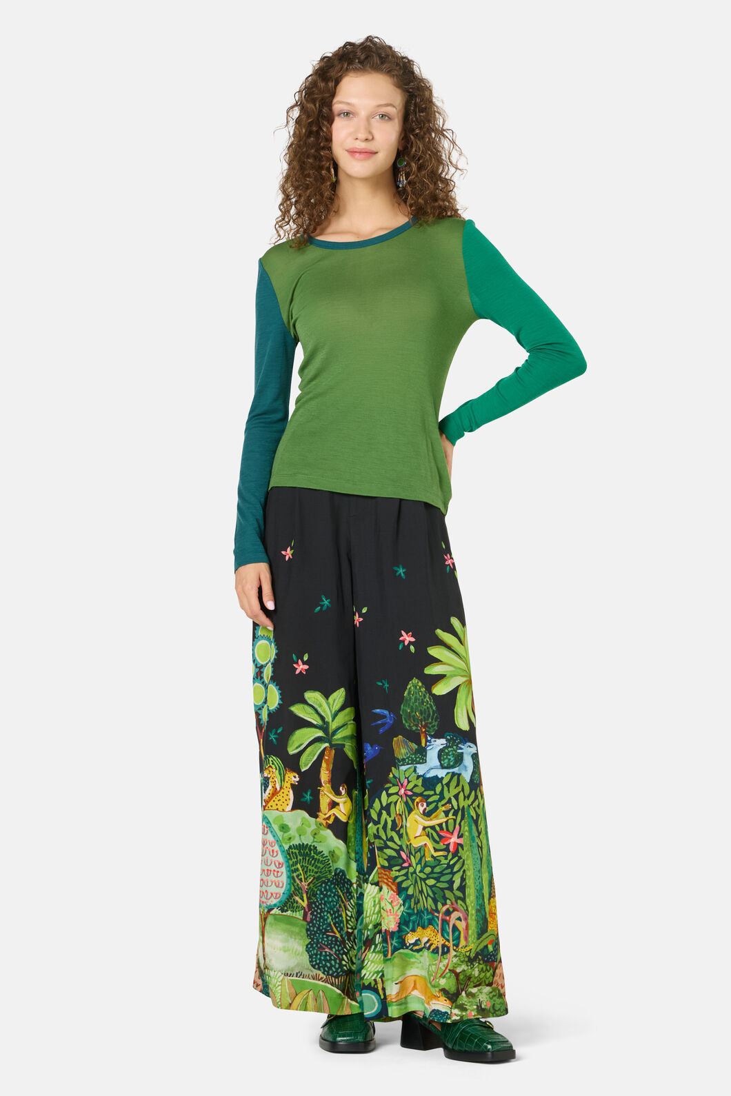 Gorman NZ - Colour Block Merino Crew Neck - green