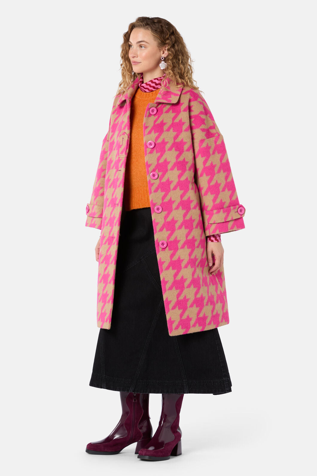 Gorman NZ - Houndstooth Pink Coat - pink