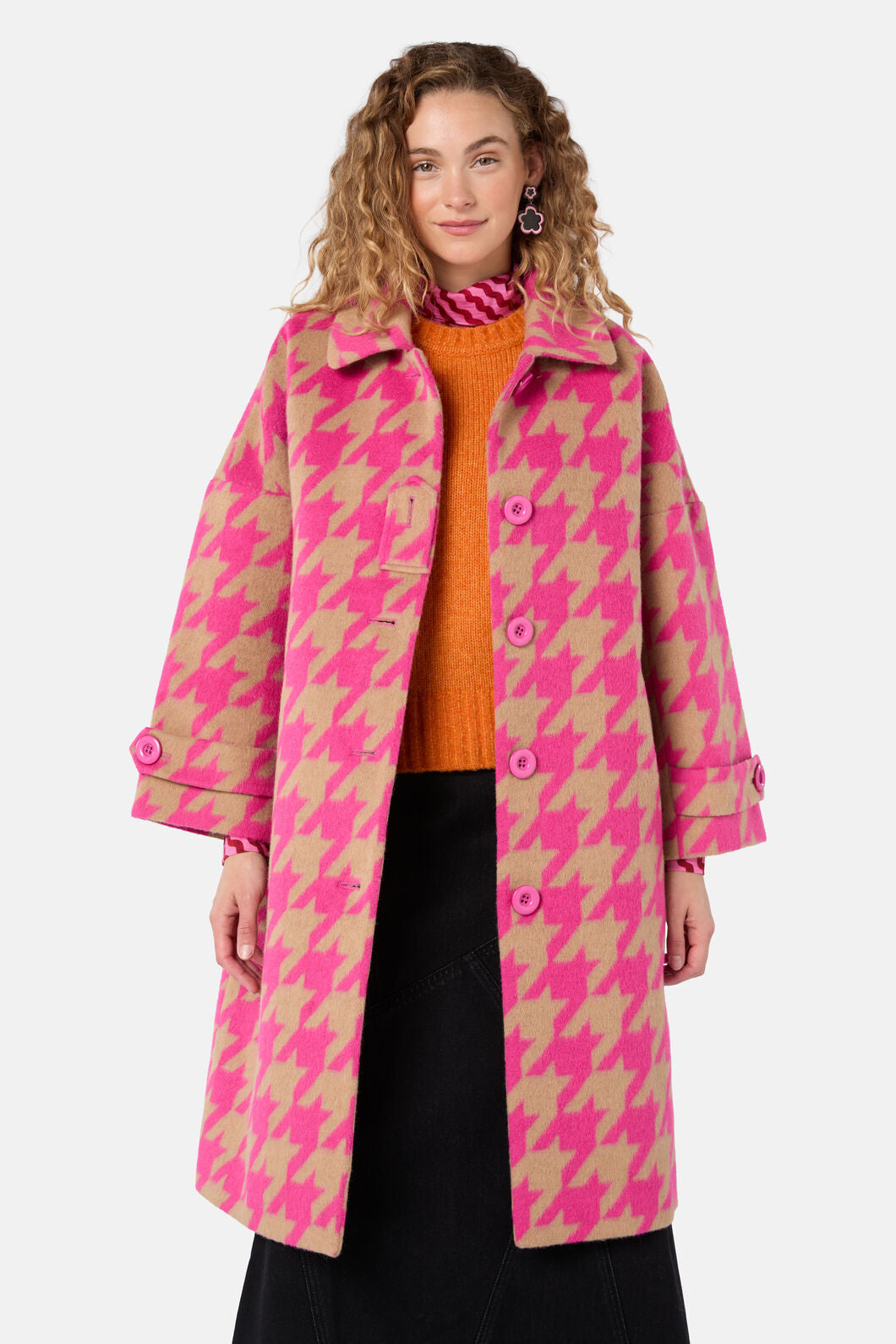 Gorman NZ - Houndstooth Pink Coat - pink