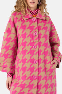 Gorman NZ - Houndstooth Pink Coat - pink