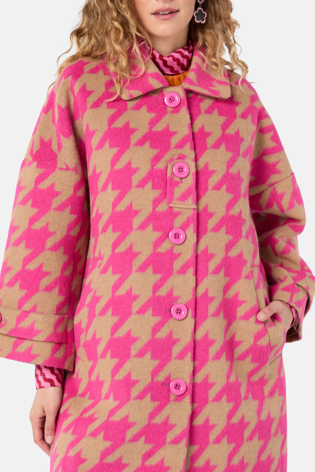 Gorman NZ - Houndstooth Pink Coat - pink