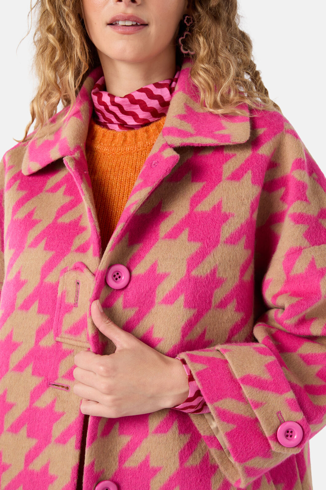 Gorman NZ - Houndstooth Pink Coat - pink