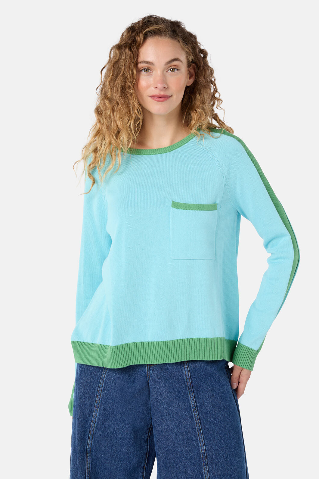 Gorman NZ - Splice Sporty Cotton Jumper - blue