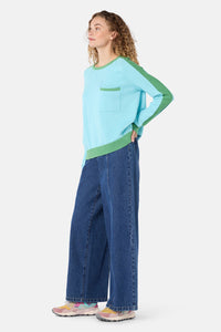 Gorman NZ - Splice Sporty Cotton Jumper - blue