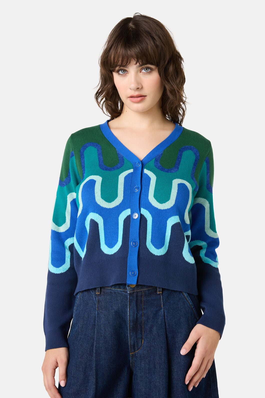 Gorman NZ - Squiggle Cardigan - stripe