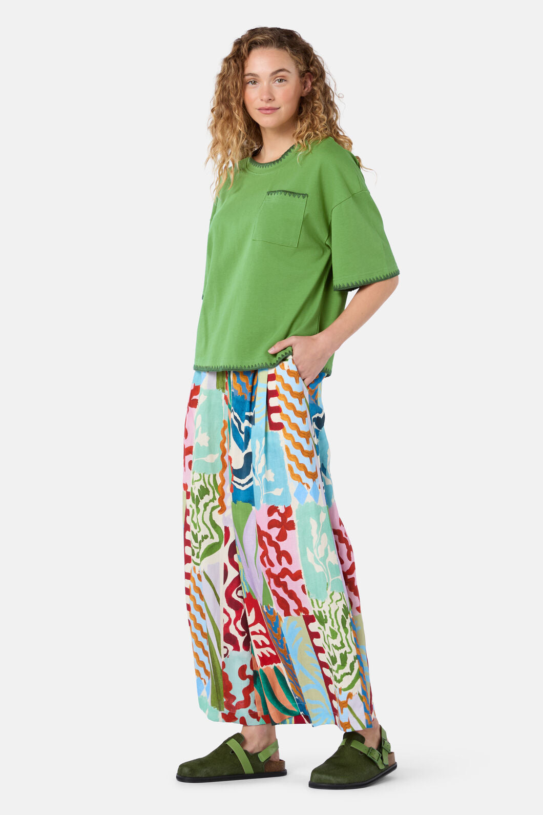 Gorman NZ - Border Embroidery Relaxed Tee - green