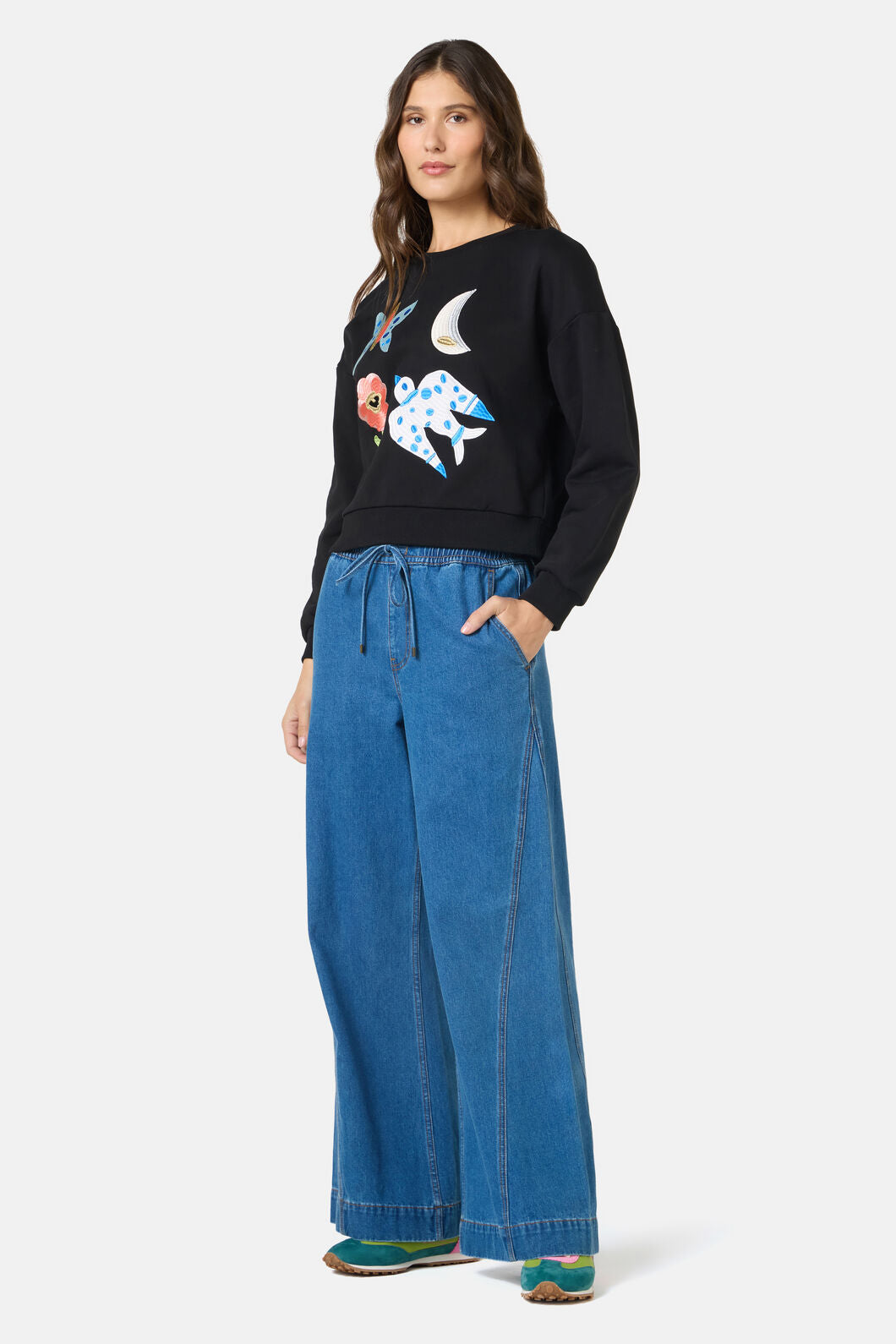 Gorman NZ - The Garden Embroidered Sweater - black