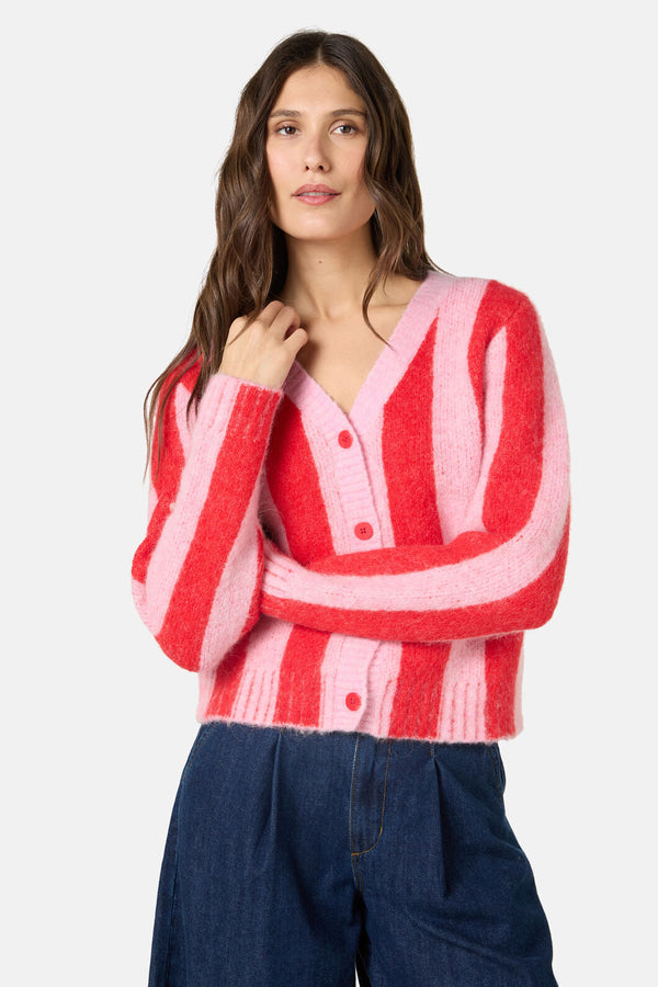 Gorman NZ - Stripe City Cardigan - red