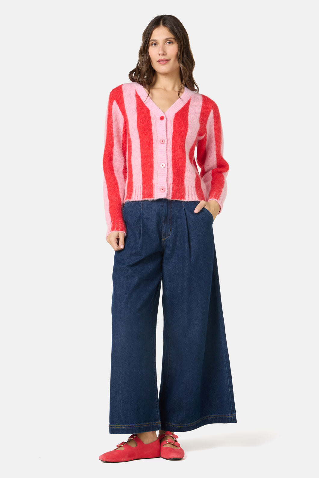 Gorman NZ - Stripe City Cardigan - red