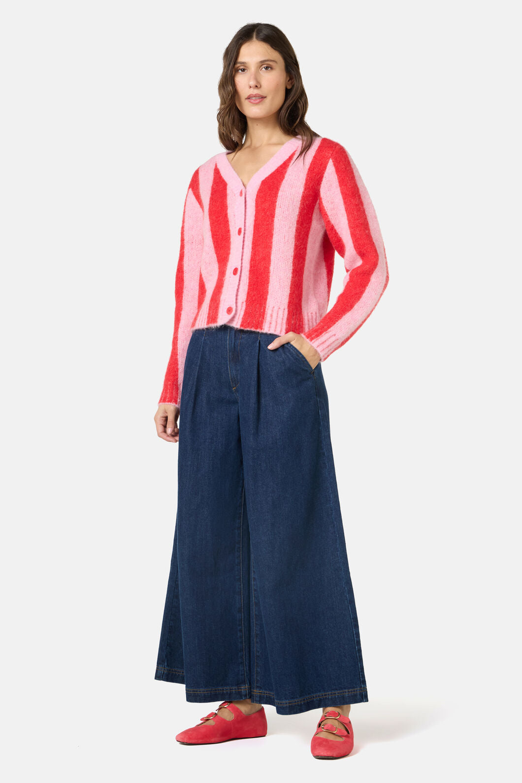 Gorman NZ - Stripe City Cardigan - red