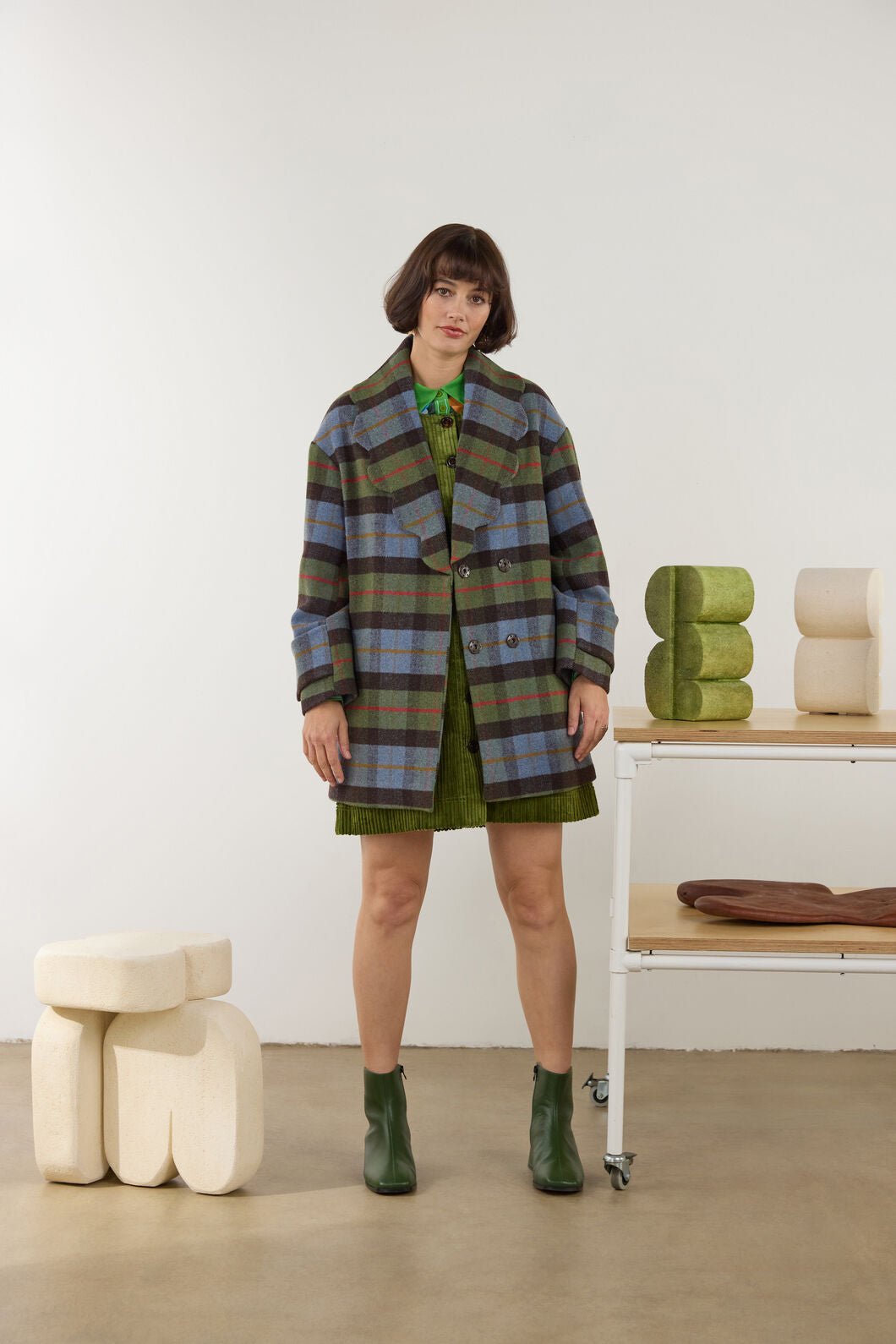 Gorman NZ - Farm To Table Check Coat - blue