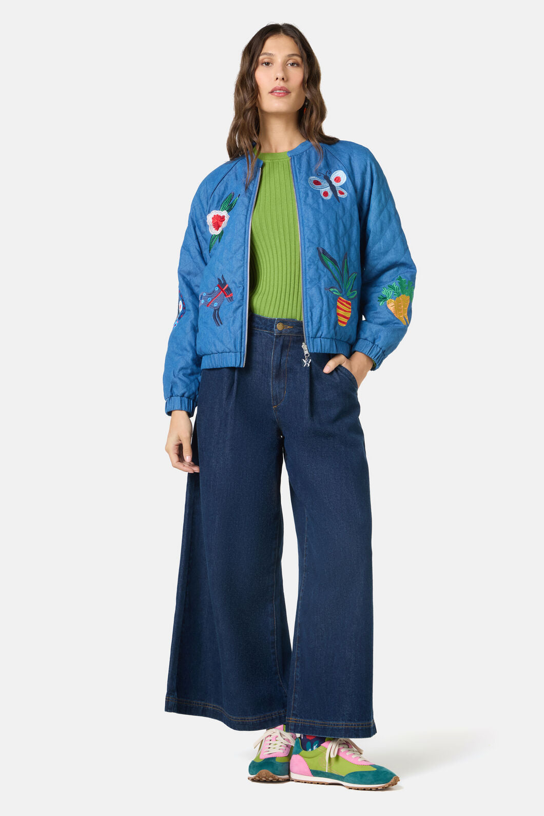 Gorman NZ - Garden Bed Denim Bomber Jacket - blue