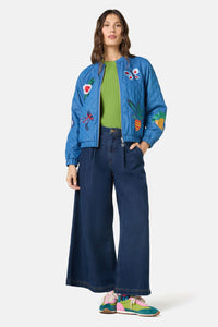 Gorman NZ - Garden Bed Denim Bomber Jacket - blue