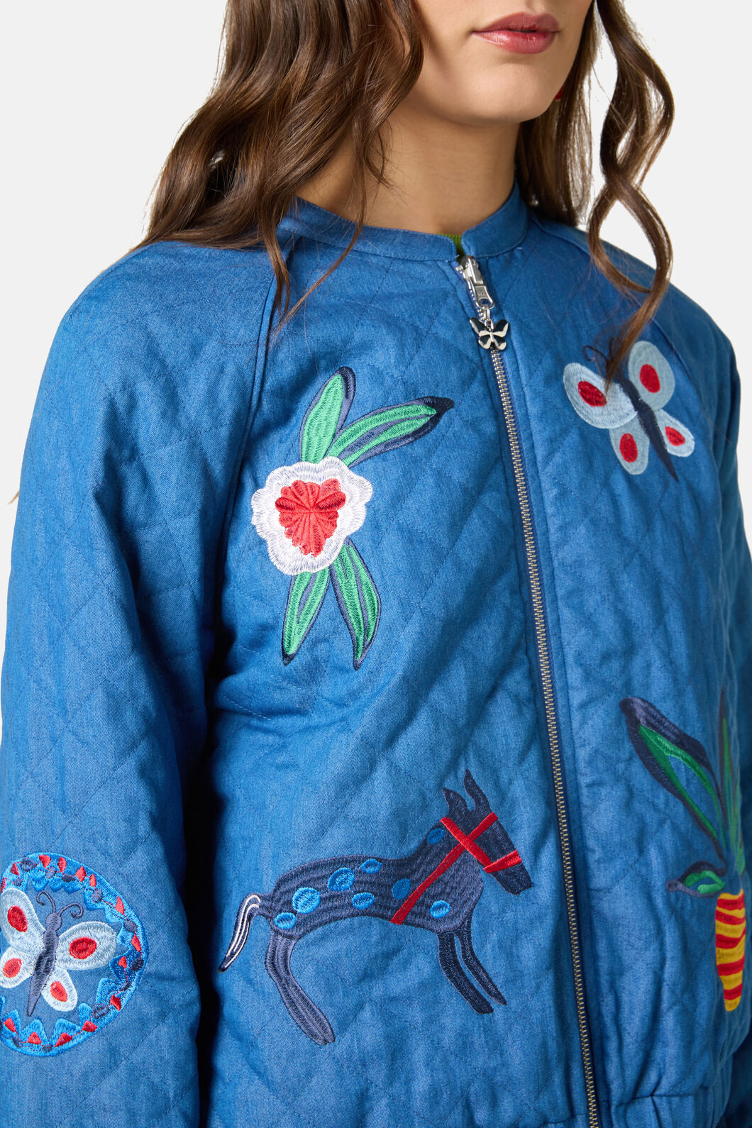 Gorman NZ - Garden Bed Denim Bomber Jacket - blue