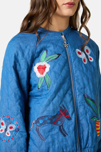 Gorman NZ - Garden Bed Denim Bomber Jacket - blue