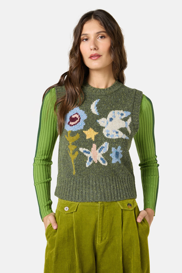 Gorman NZ - The Garden Wool Vest - green