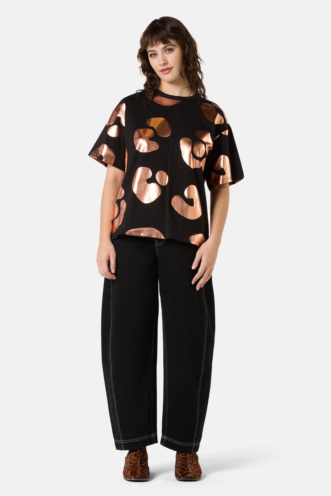 Gorman NZ - Leo Rising Foil Oversized Tee - print