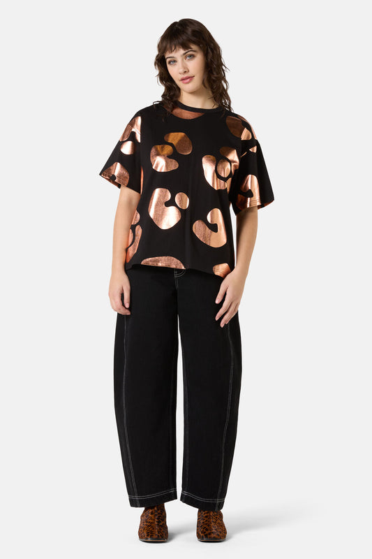 Gorman NZ - Leo Rising Foil Oversized Tee - print