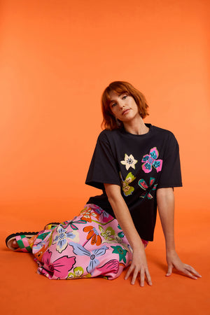 Gorman NZ - So Fetch Sequin Oversized Tee - black