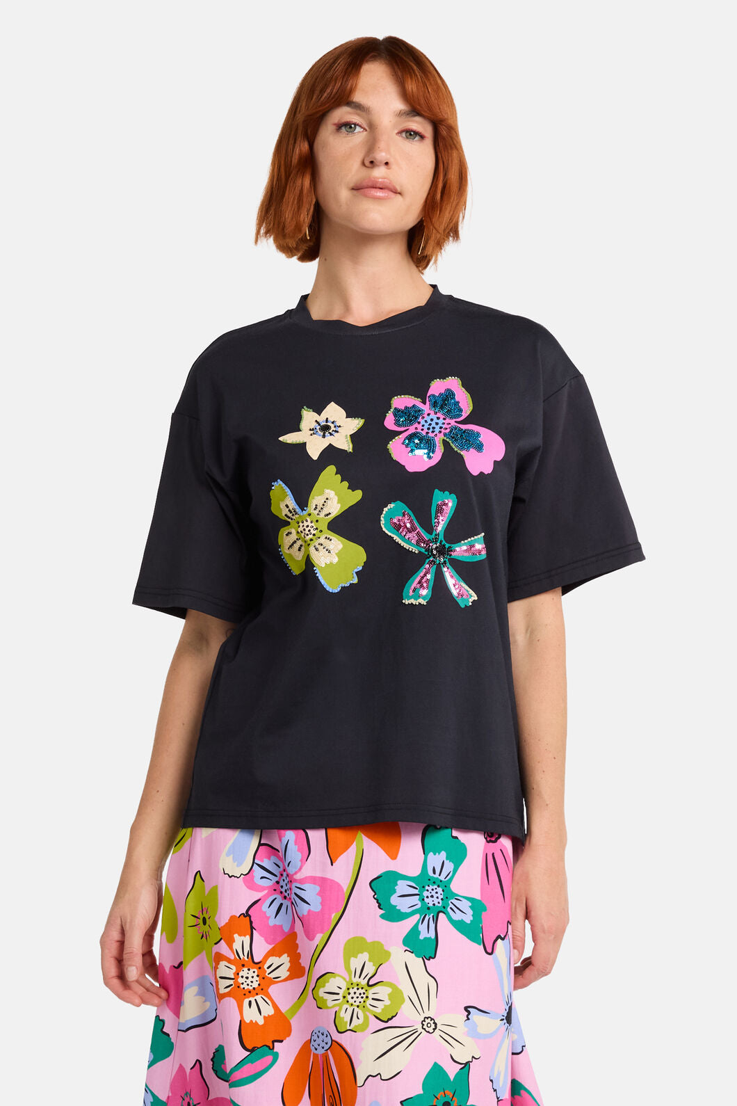 Gorman NZ - So Fetch Sequin Oversized Tee - black