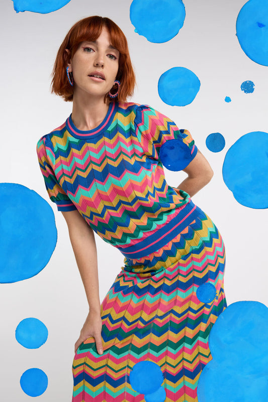 Gorman NZ - Tropic Zigzag Knit Top - multi