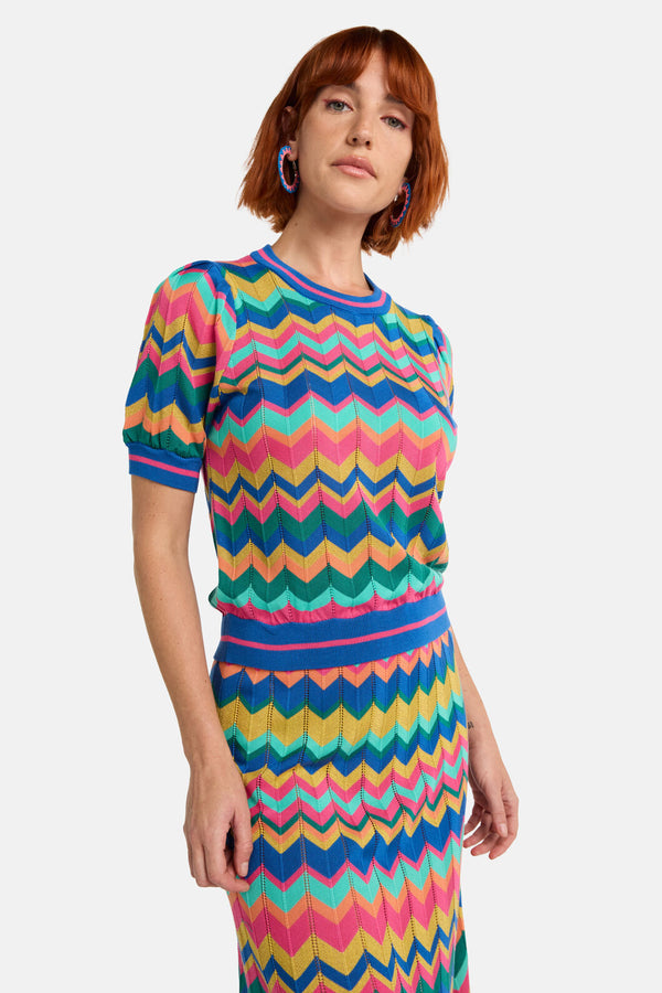 Gorman NZ - Tropic Zigzag Knit Top - multi