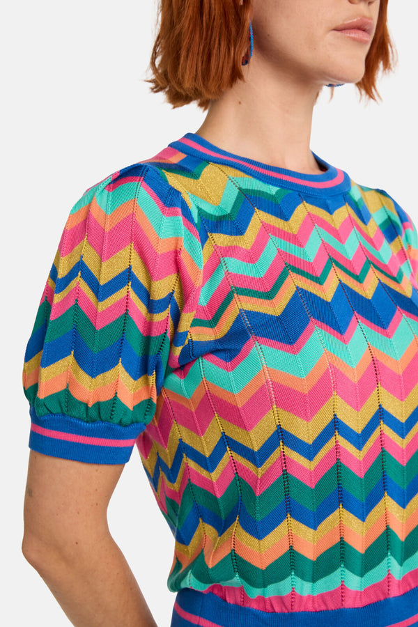 Gorman NZ - Tropic Zigzag Knit Top - multi