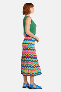 Gorman NZ - Tropic Zigzag Knit Skirt - multi