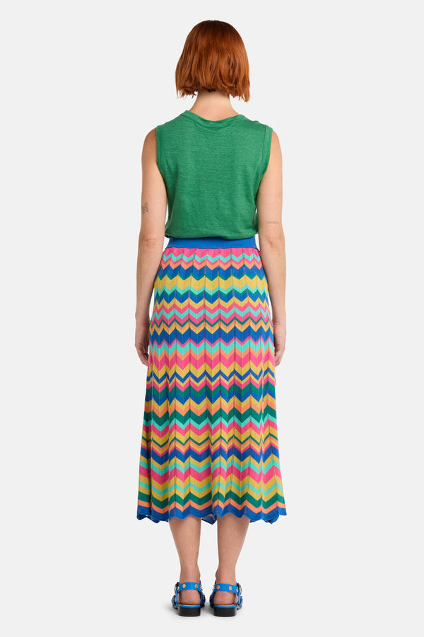 Gorman NZ - Tropic Zigzag Knit Skirt - multi