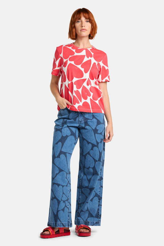 Gorman NZ - Heartbeat Print Classic Tee - red