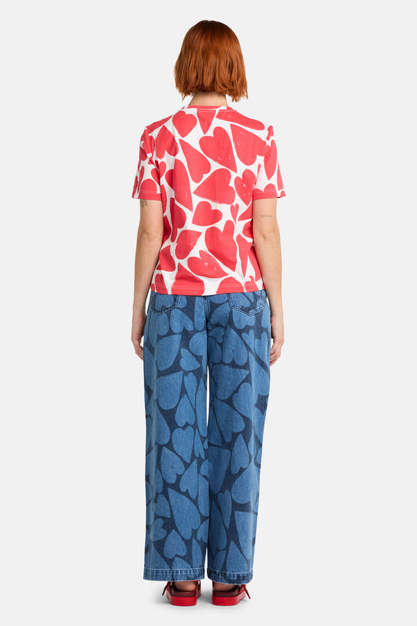 Gorman NZ - Heartbeat Print Classic Tee - red