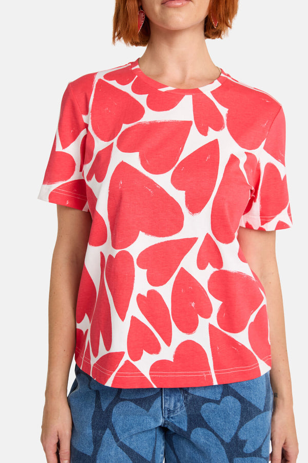 Gorman NZ - Heartbeat Print Classic Tee - red