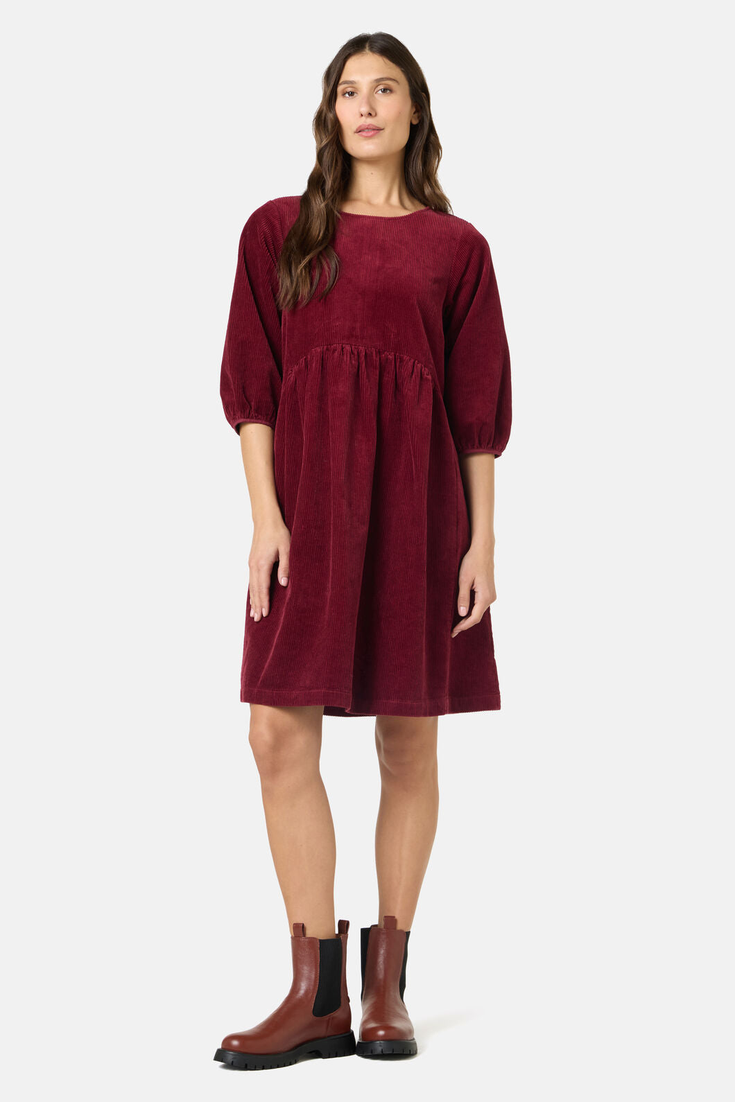 Gorman NZ - Dahlia Cord Smock Dress - plum
