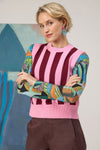Gorman NZ - Willa Stripe Knit Vest - pink